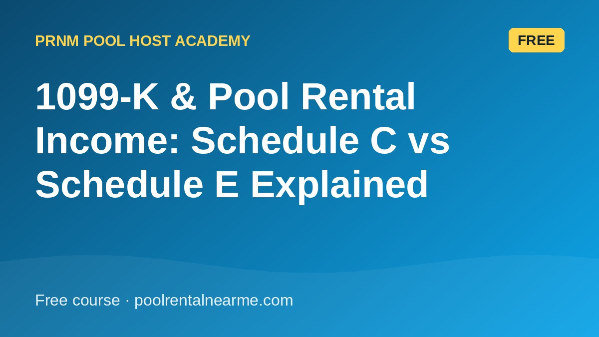 1099-K & Pool Rental Income: Schedule C vs Schedule E Explained